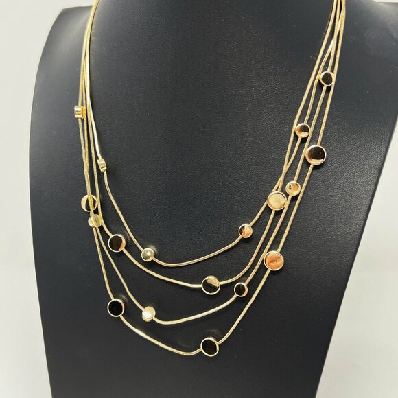 Unbranded Gold Finish Four Strand Adjustable Chain Necklace - Picture 13 of 13